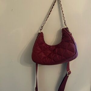 INC International Concepts Maroon Quilted Shoulder Bag